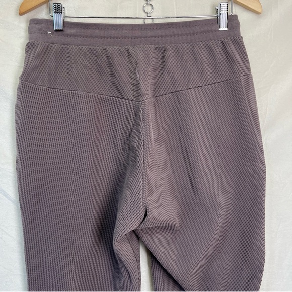 Nike Yoga DriFit Jogger Pants Women Large Waffle Knit Taupe Pull On Sweatpants L - Picture 11 of 16